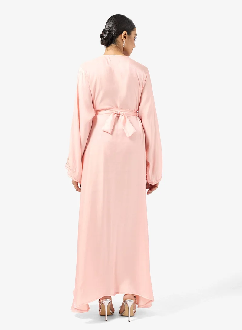 hayas closet  Embellished Belted Jalabiya for Women | Best Price UAE